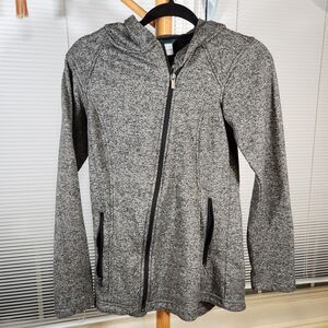 Columbia $75 XS Asymmetric Zip Heather Gray Fleece Active Athleisure Hoodie